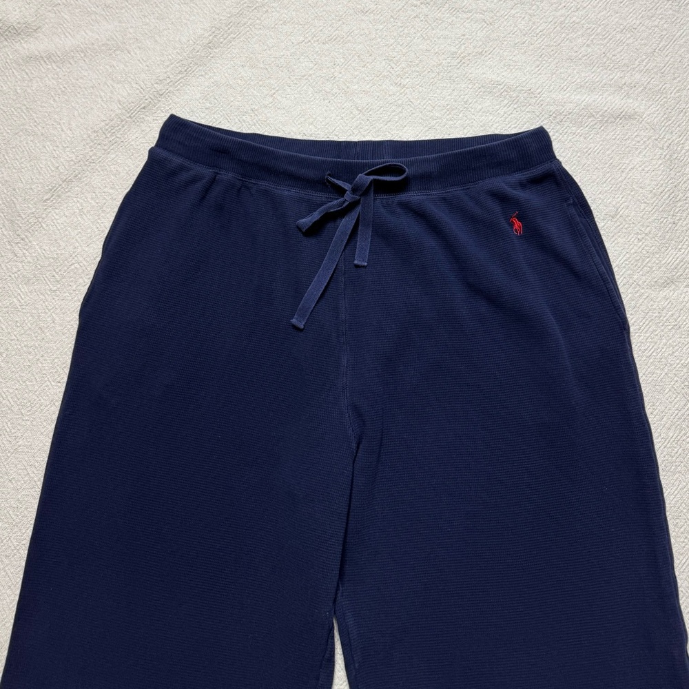 Ralph Lauren Polo Men’s Navy Blue Waffle Lounge Sleepwear Pants L - Picture 4 of 8